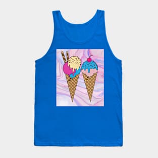 Ice Cream Cones With Sweet Sprinkles Dessert Tank Top